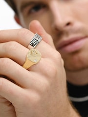 The Diamond Store Gold Crest 0.03ct Lab Square Signet Ring in 18K Yellow Gold Vermeil - Image 6 of 7