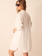 Accessorize White Lace Trim Beach Cover Up Shirt - Image 2 of 4