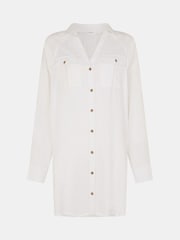 Accessorize White Lace Trim Beach Cover Up Shirt - Image 4 of 4