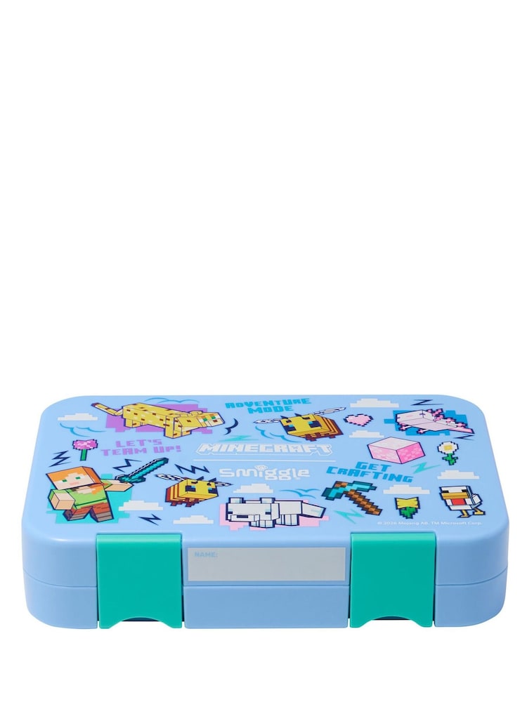 Smiggle Blue Minecraft Medium Bento Lunch Box - Image 1 of 3 Smiggle Blue Minecraft Medium Bento Lunch Box - Image 1 of 3