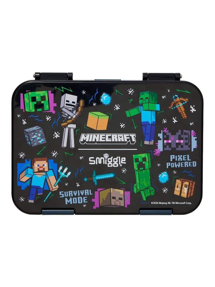 Smiggle Black Minecraft Medium Bento Lunch Box - Image 1 of 3