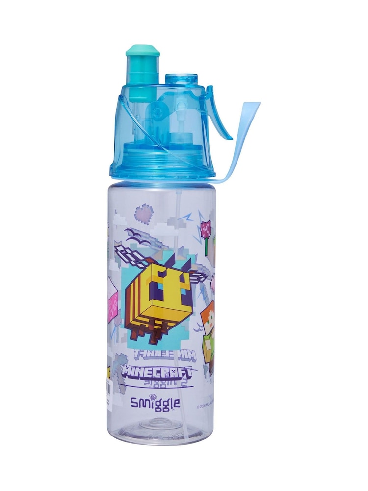 Smiggle Blue Minecraft Spritz Plastic Drink Bottle 560Ml - Image 1 of 1