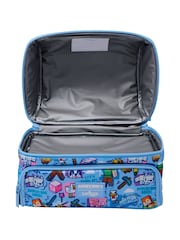 Smiggle Blue Minecraft Dual Compartment Lunch Bag with Strap - Image 4 of 4