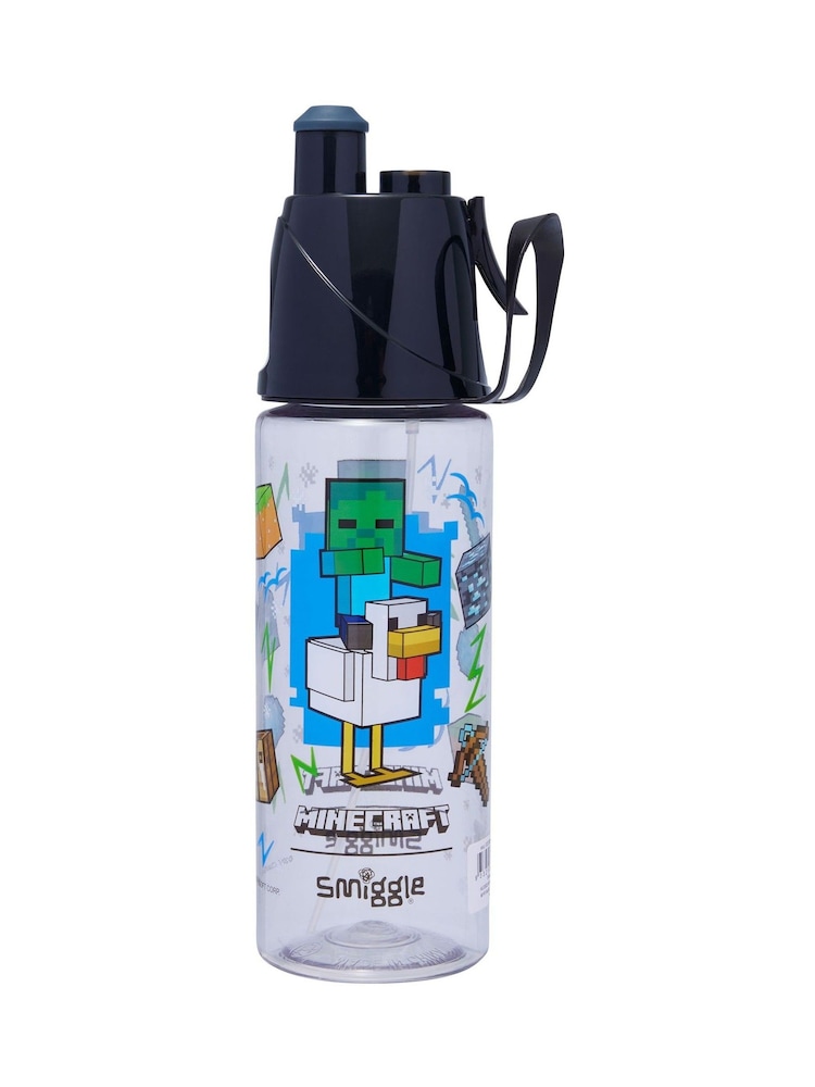 Smiggle Black Minecraft Spritz Plastic Drink Bottle 560Ml - Image 1 of 1