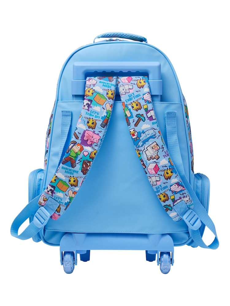 Կապույտ - Smiggle Minecraft Trolley Backpack With Light Up Wheels - Պատկեր 4 4-ից