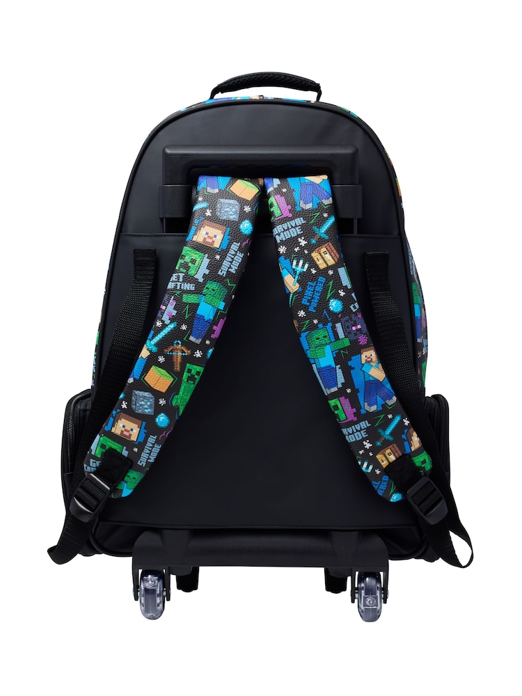 Սև - Smiggle Minecraft Trolley Backpack With Light Up Wheels - Պատկեր 4 4-ից