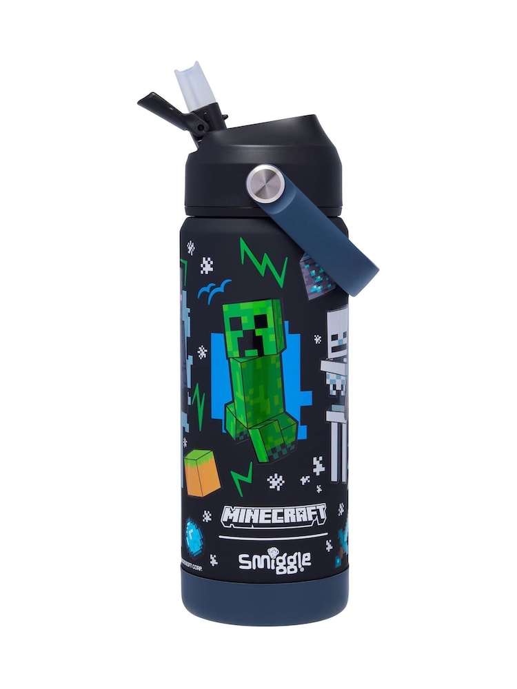 Smiggle Black Minecraft Squiggle Insulated Stainless Steel Drink Bottle 550Ml - Image 2 of 3 Smiggle Black Minecraft Squiggle Insulated Stainless Steel Drink Bottle 550Ml - Image 2 of 3