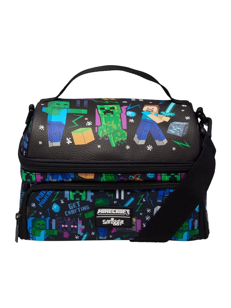 블랙 - Smiggle Minecraft Dual Compartment Lunch Bag with Strap - 2의 이미지 1