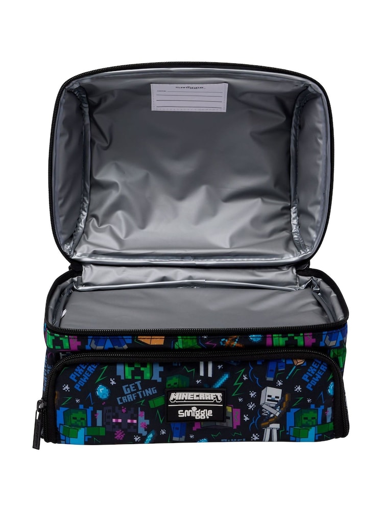 블랙 - Smiggle Minecraft Dual Compartment Lunch Bag with Strap - 2의 이미지 2