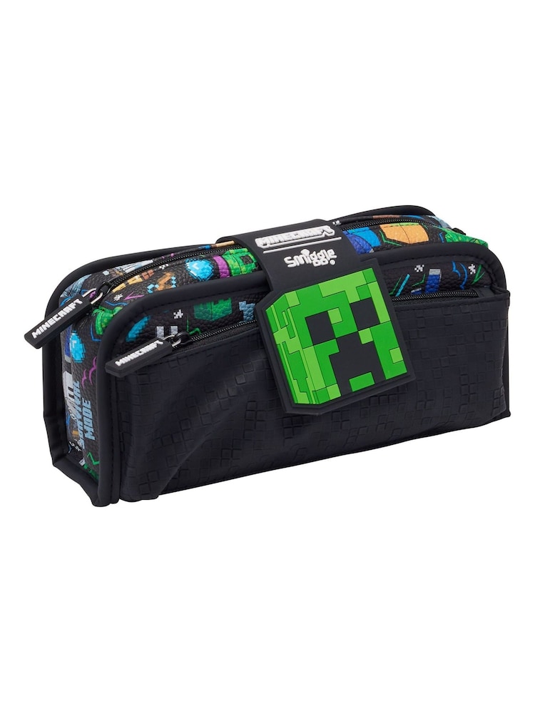 Smiggle Black Minecraft Utility Pencil Case - Image 1 of 2 Smiggle Black Minecraft Utility Pencil Case - Image 1 of 2