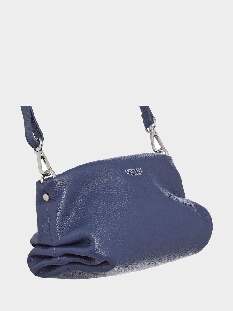 OSPREY LONDON The Carina Shrug Italian Leather Midnight Pearl Midnight Handbag - Image 2 of 3