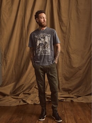 Grey Acid Wash Led Zeppelin Regular Fit 100% Cotton Band Graphic T-Shirt - Image 2 of 5