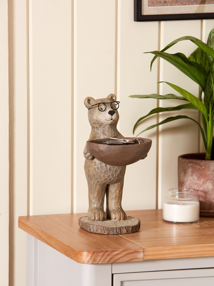 Brown Bertie Bear Trinket Dish Hallway Ornament - Image 1 of 5