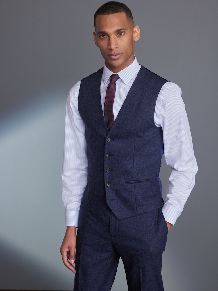 Blue Signature Tollegno Wool Suit: Waistcoat - Image 1 of 8