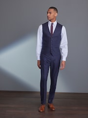 Blue Signature Tollegno Wool Suit: Waistcoat - Image 3 of 8