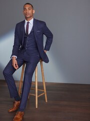 Blue Signature Tollegno Wool Suit: Waistcoat - Image 4 of 8