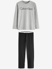 Calvin Klein Grey/Black Boys 100% Cotton Pyjama Set - Image 1 of 3