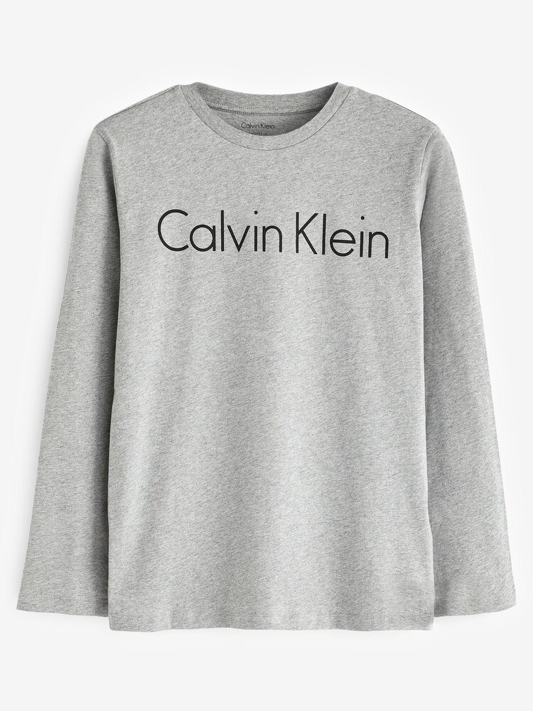 Calvin Klein Grey/Black Boys 100% Cotton Pyjama Set - Image 2 of 3