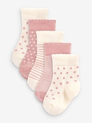 rožnata pikčast; pikast - Otroške nogavice 5 Pack (0mths-2yrs) - Slika 1 iz 7