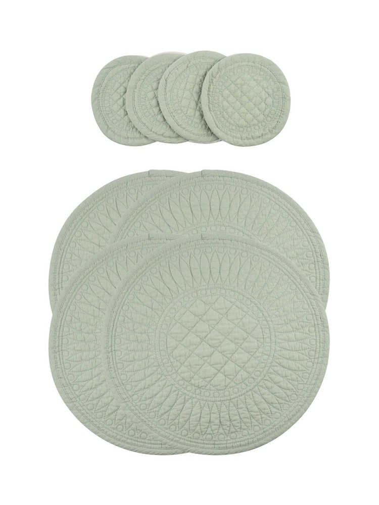 Mary Berry Green 100% Cotton Signature Placement Set - Image 3 of 3