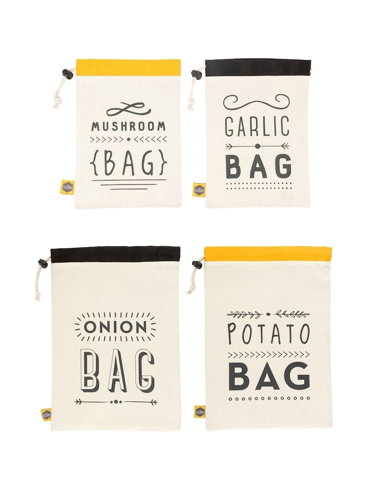 Kitchen Pantry Gemüsetaschen aus 100 % Baumwolle, 4er-Pack (Maschinenwäsche) - Bild 3 von 3 Kitchen Pantry Gemüsetaschen aus 100 % Baumwolle, 4er-Pack (Maschinenwäsche) - Bild 3 von 3