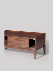 Swoon Mid Brown Newham Mango Wood 1 Door Media Unit - Image 5 of 7