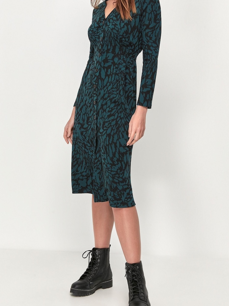 M&Co Jacquard-Damenkleid in Petite-Größe, Petrolfarben - Bild 4 von 4