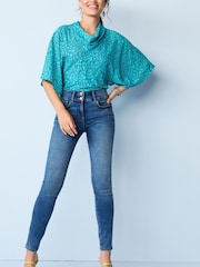Mittelblau - Figurformende Skinny-Jeans - Bild 1 von 4