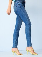 Mittelblau - Figurformende Skinny-Jeans - Bild 3 von 4