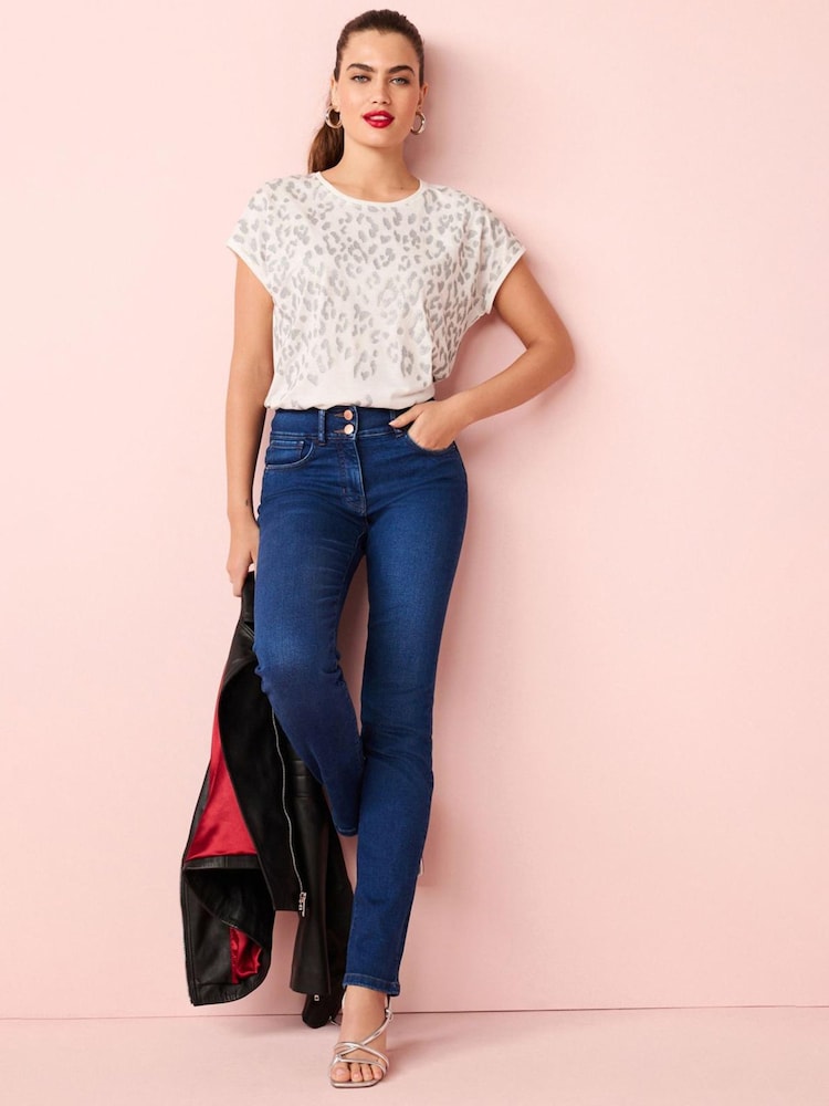 Dark Blue Shape Enhancer Slim Jeans - Image 1 of 3