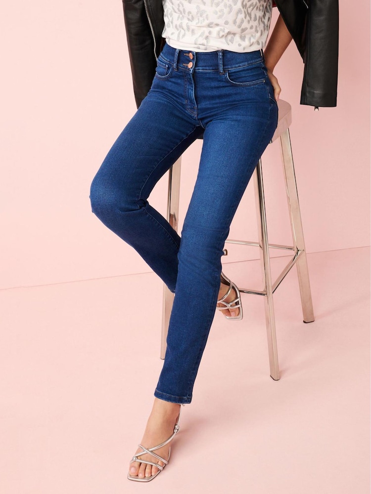 Dark Blue Shape Enhancer Slim Jeans - Image 2 of 3 Dark Blue Shape Enhancer Slim Jeans - Image 2 of 3
