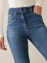 Dunkelblau/Gürtel - Mom-Jeans - Bild 3 von 3