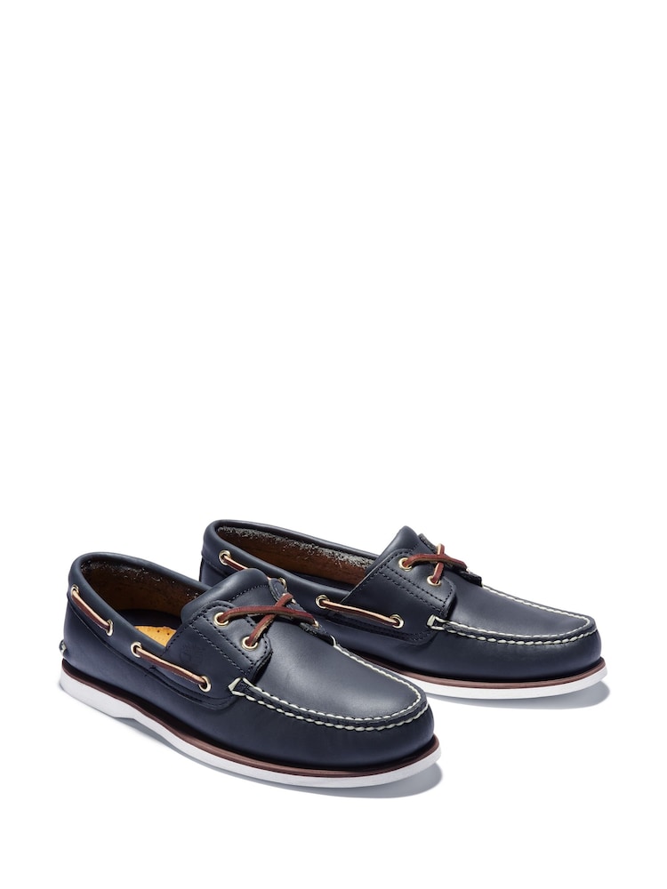 Marineblauw - Timberland klassieke bootschoenen met 2 veterogen voor heren - Image 3 of 6