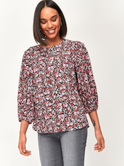 M&Co Red Floral Top - Image 1 of 5