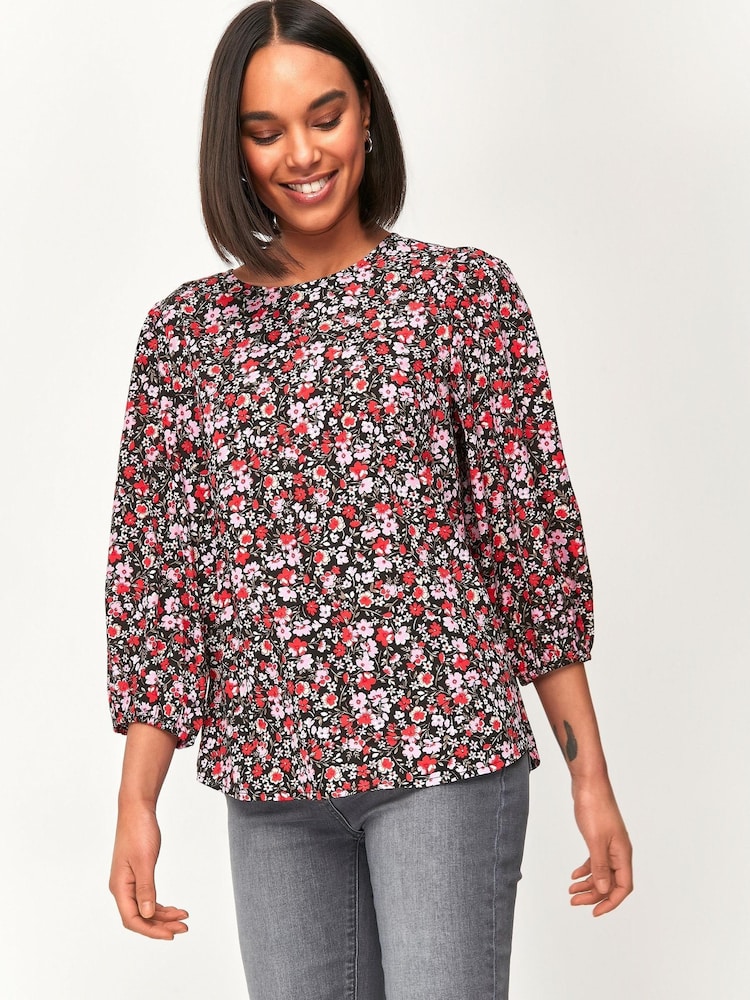M&Co Red Floral Top - Image 1 of 5
