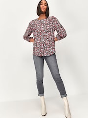 M&Co Red Floral Top - Image 4 of 5