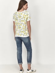 M&co Petite Damen T-Shirt mit gestricktem Zitronenmotiv, Creme - Bild 2 von 3