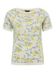 M&co Petite Damen T-Shirt mit gestricktem Zitronenmotiv, Creme - Bild 3 von 3