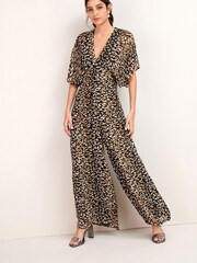 Animal Drucken - Batwing-Jumpsuit mit weitem Beinschnitt - Bild 1 von 4