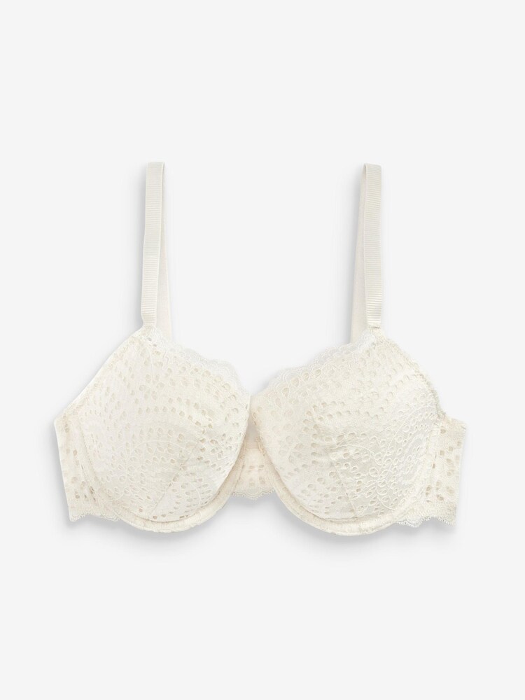 Cream Pad Balcony Broderie Lace Light Bra - Image 5 of 5