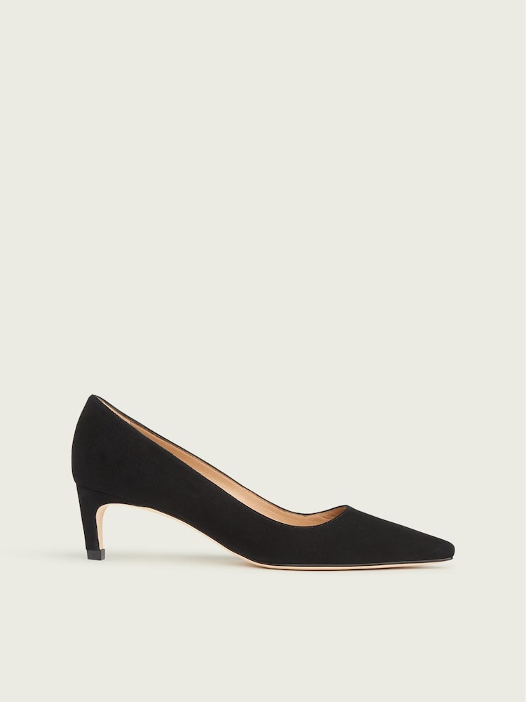 LK Bennett Black Ava Set Back Heel Courts - Image 1 of 4 LK Bennett Black Ava Set Back Heel Courts - Image 1 of 4