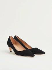 LK Bennett Black Ava Set Back Heel Courts - Image 2 of 4