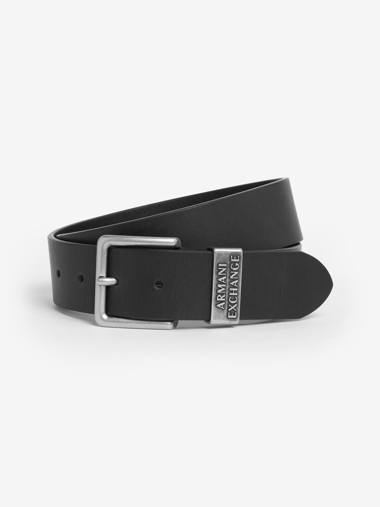 Armani Exchange Black Keeper Leather Belt - Image 1 of 2