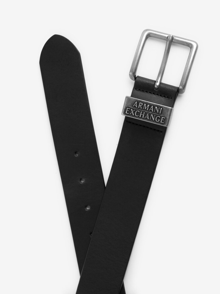 Armani Exchange Black Keeper Leather Belt - Image 2 of 2