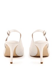 Dune London White Cheska XX Slingback Open Court Shoes - Image 5 of 5