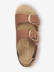 Tan Brown Back Strap Leather Footbed Sandals - Image 3 of 4