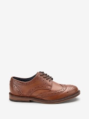 Tan Brown Wide Fit (G) Leather Laceup Brogue Shoes - Image 1 of 4