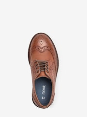 Tan Brown Wide Fit (G) Leather Laceup Brogue Shoes - Image 3 of 4