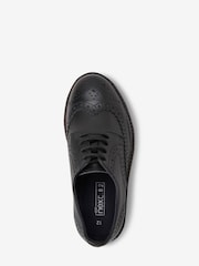 Black Wide Fit (G) Leather Laceup Brogue Shoes - Image 3 of 4