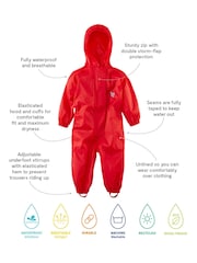 Muddy Puddles Red Originals Waterproof All-In-One Puddlesuit - Image 4 of 4